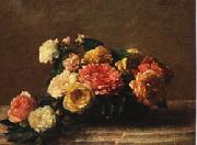 Henri Fantin-Latour Roses in a Bowl Spain oil painting artist